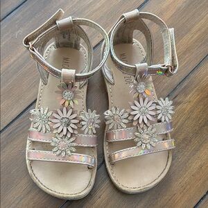 Maggie & Zoe Floral Sandals - Iridescent Pink and Silver